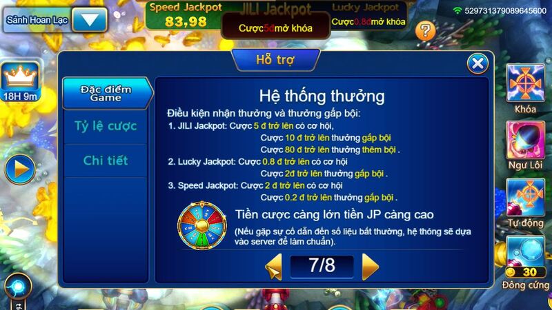 Hệ thống Jackpot siêu khủng