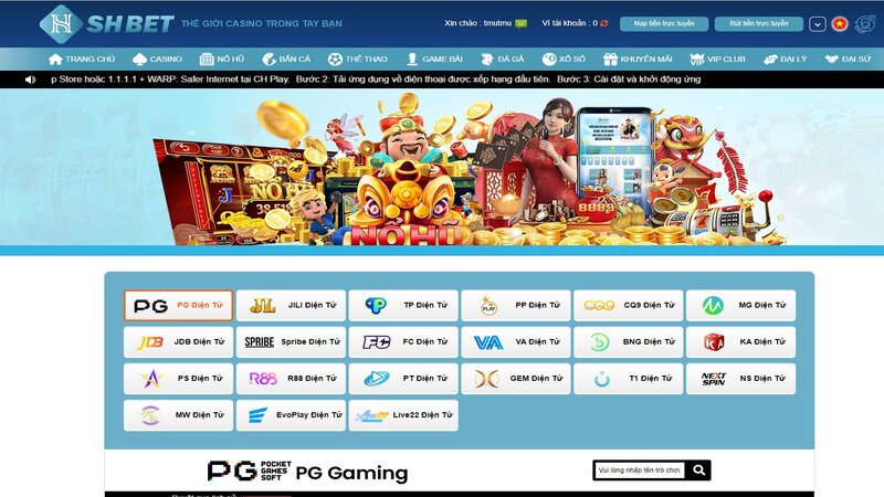 Các sảnh nổ hũ tại nhà cái SHBET