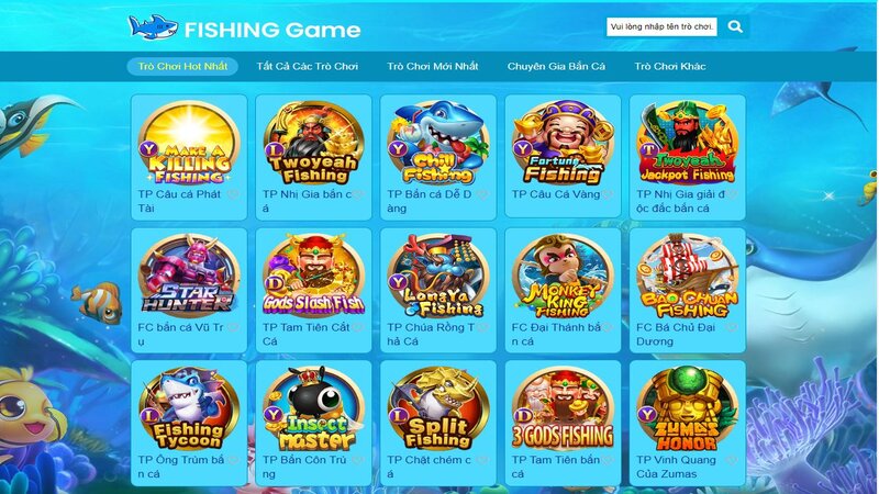 Sảnh bắn cá JL Gaming (JL) tại SHBET 